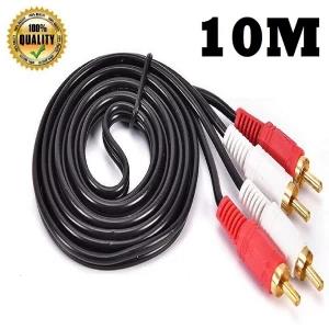10M 2RCA Male to 2RCA Male Stereo Audio Cable