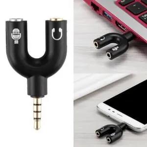 3.5mm Stereo Splitter Audio to Mic & Headset Jack Plug