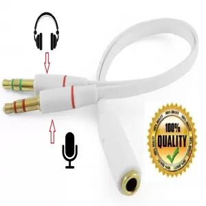 3.5mm Y Splitter 2 Jack Male to 1 Female Headphone Mic Audio