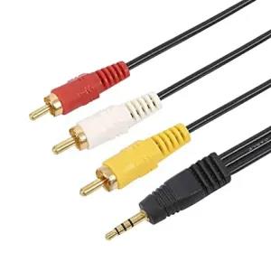 High Quality Male to 3 RCA Male Jack Audio Video AV Cable 1.5m