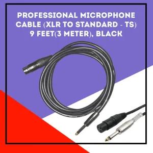 Black Microphone Cable (TS Mono to XLR Male)Standard to Fem