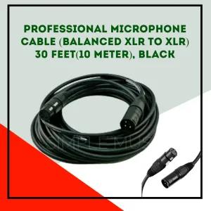 Black Professional Microphone Cable (Balanced XLR to XLR) ,3