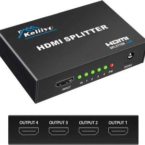 Generic HDMI Splitter 1 to 4 with 4K Support