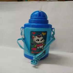 Blue Straw Water Bottle Children - Funda