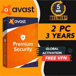 AVAST Premium Security 2PC-3YEAR Antivirus 2024 GENUINE