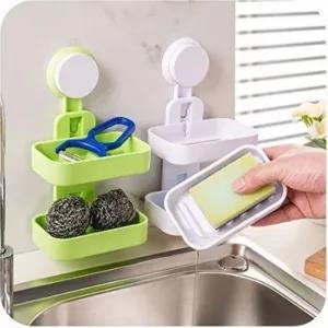 Double Layer Soap Box Suction Cup Holder