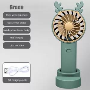 Generic Deer Horn Mini Fan USB Rechargeable Handheld Cooling