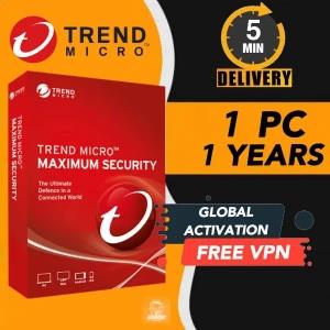 Trend Micro Maximum Security 1PC-1YEAR Latest License