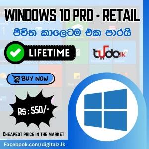 Windows 10 Pro Retail Activation Key - Lifetime