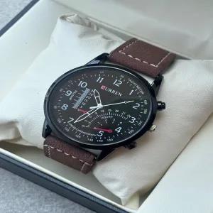 Brown New Mens And Boys Black/Brown Strap Watches