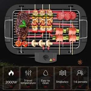 Electric grill indoor outdoor BBQ stainless steel