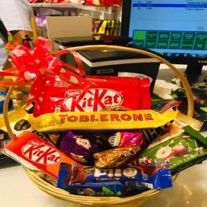 Chocolate Box Gift Hampers Including Bucket And Ribbon wrapp