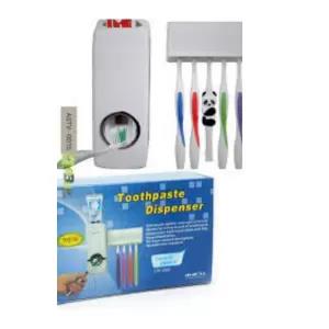 Toothpaste Squeezer & Dispenser + 5 Toothbrush Holder