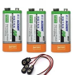 Suoer 9V Battery Original High-Quality With Clip