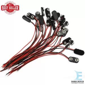 Black 9V Battery Connector Snap Dc Clip Male Line Battery Ad