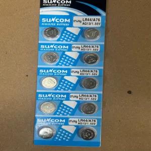 Silver 10 PSC LR44 SUN COM ALKALINE BATTERY