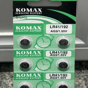 Silver 5 PSC LR 41 KOMAX ALKALINE BATTERY