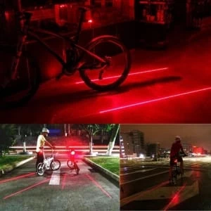 Cycling Lights 5 LED 2 Lasers 3 Modes Bike Taillight