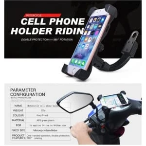 Motorcycle mobile phone holder (to fit in side mirror)