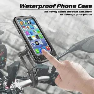 Black Waterproof mobile phone holder, universal motorcycle m