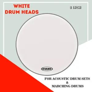 EVANS Single Ply White Drum Skin Head 8 - 24 Inch
