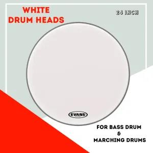 EVANS Single Ply White Drum Skin Head Size 24