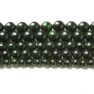 Natural green sand stone loose round beads bracelet