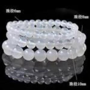Natural white onyx gem bracelet