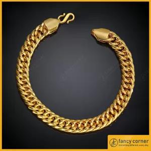 18 CM Gold Plated Guaranteed Miami Cuban Link Chain Bracelet