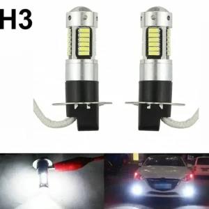 2Pcs H3 LED Fog Light Bulb White Color
