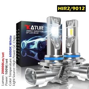 9012 HIR2 LED Headlight 100W 20000LM Bulb Fanless 6000K