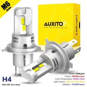 AUXITO H4 Hi/Lo Beam 50W 20000LM LED Headlight bulbs 2Pc