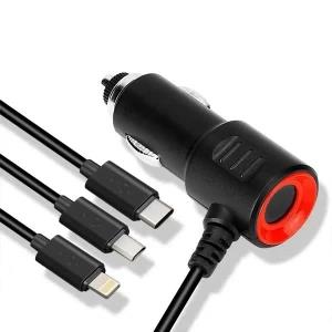 3 In 1 High Speed Mobile Phone Car Charger