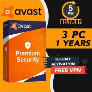 AVAST Premium Security 3PC-1YEAR Antivirus 2025 GENUINE