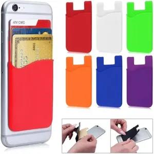Multicolor Silicone Card Holder Self Adhesive Cell Phone Cre