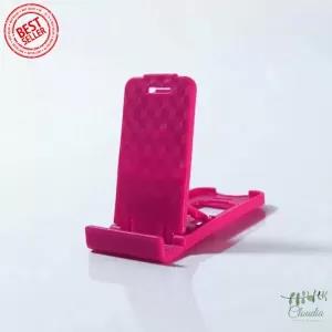 Generic Adjustable Phone Holder Hot Pink Folded