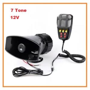 7 Tone Horn 12V Police Siren Horn, Loudspeaker Grill