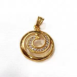 Gold Plated Derana Pendant with Crystal White Stone Gua