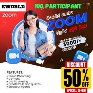 Zoom pro package 100 Participant 1 month