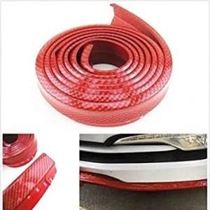 SAMURAI RED CARBON FIBER Look Car Body Kit Bumper Lip Side Skirt Rubber Edge Decorative Protector Trim 3M