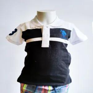 2-3 yrs Black white Kids Boy Collar T- Shirt - POLO