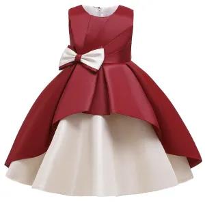 6Y,Burgundy Party Casual Frock Dress For Girls 1-6 Years Ne