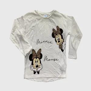Disnep Mickey Girls Off White Long Sleeve T-Shirt 6-7 yrs