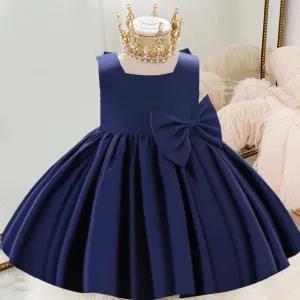 Generic Blue Party Frock Dress For Girls 1-6 Years