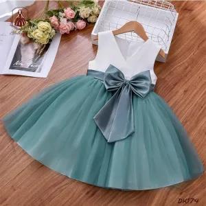 Generic Party Frock Green For Girls 12-18M