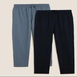 M&S Collection Mens 2pk Pure Cotton Pyjama Bottoms