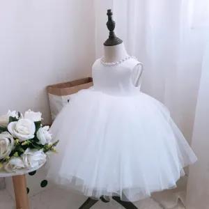 White 2Y Party Wedding Casual Frock Dress For Girls 6 Months