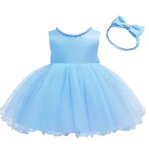 2Y,Light blue Party Casual Frock Dress For Girls 1-6 Years