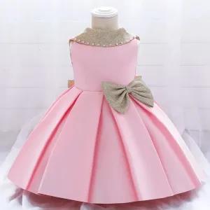 3-4Y,Pink Baptism Dress For Baby Girls Princess 5-6 Years B