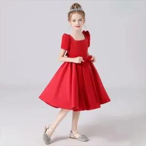 5-6Y,Red 2-5 Yrs Elegant Girl Dress For Formal Evening Par